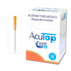 AcuTop® Akupunkturnadeln Typ CJ,  Kupfergriff, beschichtet, mit Führrohr, 100 Stk. 