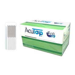 AcuTop® Acupuncture Needle Type Eco 10K: Coated acupuncture needle, steel handle (Korean Style), 1,000 needles bulk pack 0.16 x 15 [mm]