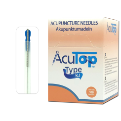 AcuTop® Acupuncture Needles Type KJ: silicone coated, steel handle (Korea Style), with guide tube, 100 needles 