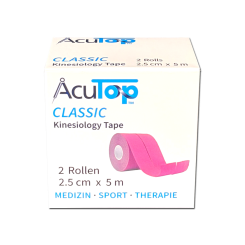 AcuTop® Classic Kinesiology Tape, 2.5cm, 2 rolls Pink