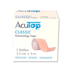 AcuTop® Classic Kinesiology Tape, 2.5cm, 2 rolls Beige