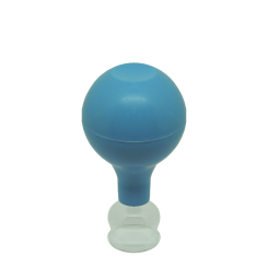 Schröpfkopf aus Glas mit blauen Saugball 1,3 cm