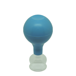 Glass cupping with blue suction ball 