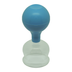 Schröpfkopf aus Glas mit blauen Saugball 5,2 cm