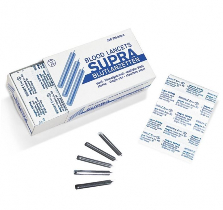 Blood lancets SUPRA, 200 pieces/pack. 