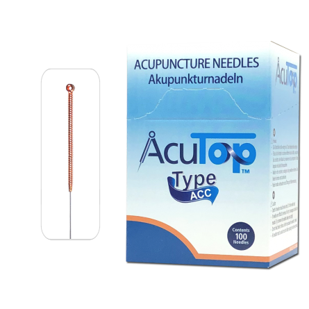 AcuTop® Acupuncture Needle Typ ACC, copper handle, silicone coated, 100 pcs. 0,20 x 15 mm