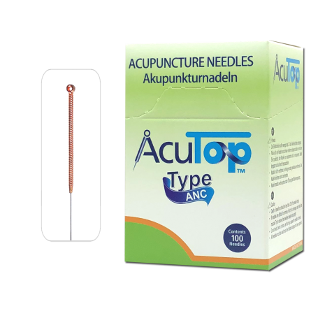 AcuTop® Akupunkturnadeln Typ ANC, Kupfergriff, unbeschichtet, 100 Stk. 0,25 x 30 mm