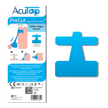 AcuTop Precut Kinesiology Tape, Hallux Valgus (Bunion) 