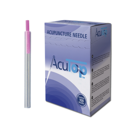 AcuTop® Akupunkturnadeln Typ PJ,  Kunststoffgriff, beschichtet, mit Führrohr, 100 Stk. 
