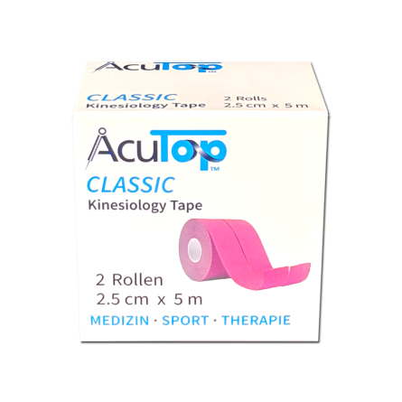 AcuTop® Classic Kinesiology Tape, 2.5cm, 2 rolls Pink
