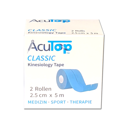 AcuTop® Classic Kinesiology Tape, 2.5cm, 2 rolls Blue