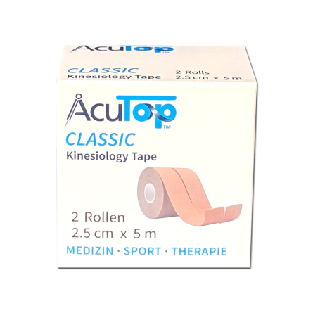 AcuTop® Classic Kinesiology Tape, 2.5cm, 2 rolls Beige