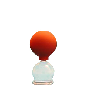 Cupping glass with suction ball, thin walled 