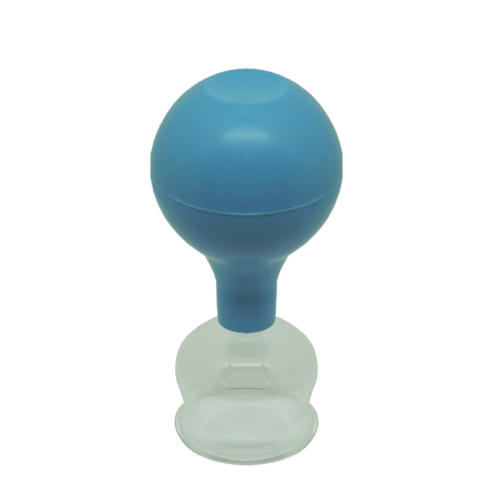 Glass cupping with blue suction ball 