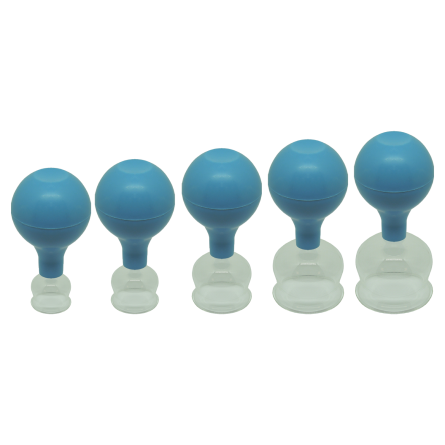 Glass cupping with blue suction ball 